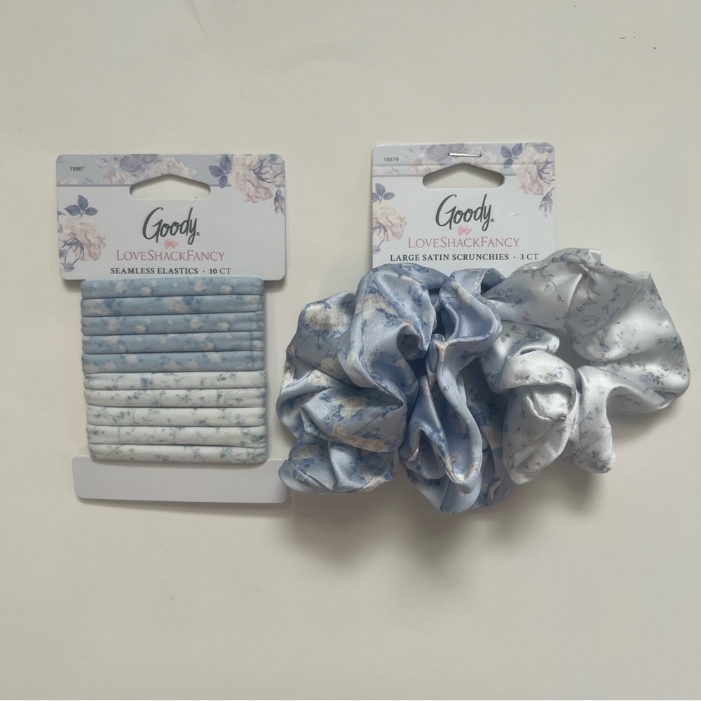 Goody x LoveShackFancy Seamless Elastics & Large Satin Scrunchies Bundle